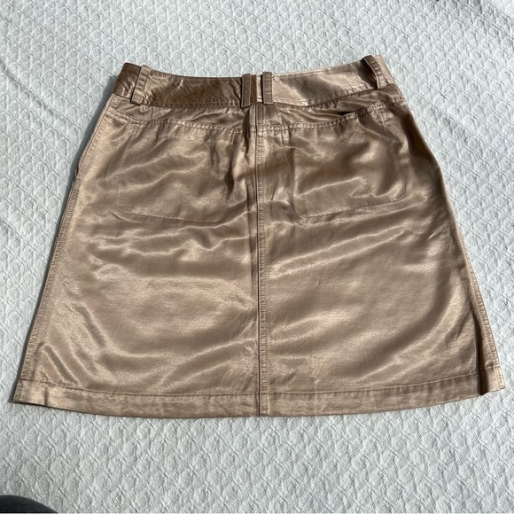 CALVIN KLEIN GOLD METALLIC MINI SKIRT - Picture 5 of 8